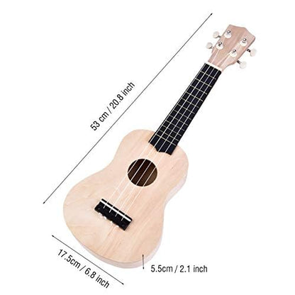 Eujgoov 21inch Basswood 4 String DIY Ukelele Build Your Own Ukulele Kit Wooden Ukulele Painting