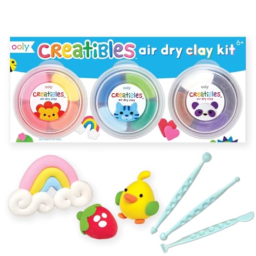 Ooly Creatibles Air Dry Clay for Kids, Includes 3 Reusable Cases, 12 Colors - style: 12 Colors Complete Set