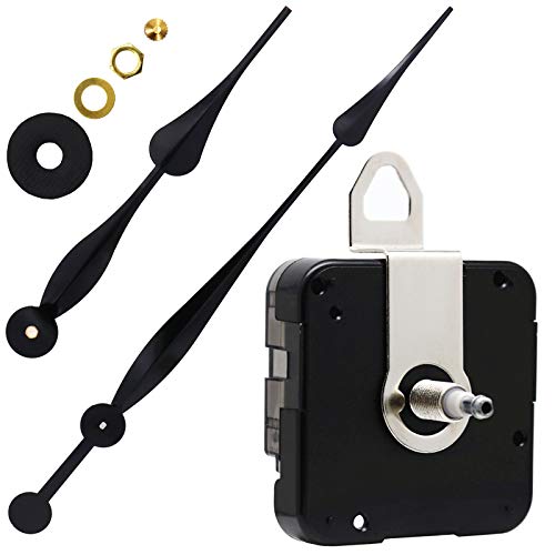 Youngtown High Torque Long Shaft Clock Movement Kit with 12 in Black Hands - color: Black, size: 29/32 inch Total shaft length