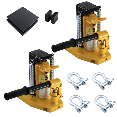 2 Sets of Hydraulic Toe Jack 5T/2.5T Manual Hydraulic Claw Jack 11000lbs/5500lbs Floor Jack with Rubber Pad - style: 2x5T