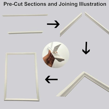 4 Set Peel and Stick Wall Molding Kit, Pre-Cut Mitered Picture Frame Molding for Wall (16" x 24"), DIY Wainscoting Wall Trim, Paintable Rigid PS Trim, 4 Panels, White - size: 16'' × 24''