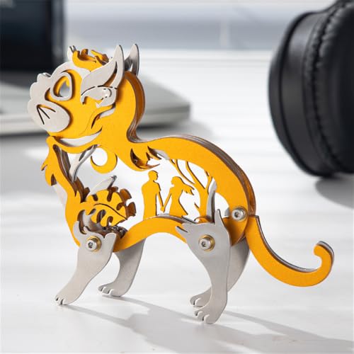 Dream Cat 3D Metal Puzzle, Orange, 37 Pieces - color: Dream Cat Orange