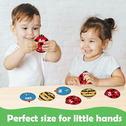 Kasfalci Alphabet Cards, Alphabet Learning Toys, ABC Learning for Toddlers, Letter Matching Game, Sight Words, Kindergarten Preschool Learning Activities, Montessori Educational Toy for Kids - style: Alphabet
