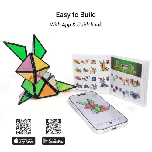 TOSY Magnet Pyramid - 1 Fidget Cube Transforms into 1 Billion Shapes, 243 Rare Earth Magnets, Glowing, Holographic Design, Spinner Accessory, Gift for Christmas Birthday (Set of 1 Stone 1 Glow) - color: Mixed (Set of 2)