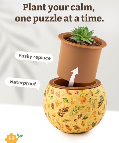 PieceRelax Unique 3D Puzzle Planter - 80 Plastic Pieces [K1105] - color: Elegant Green