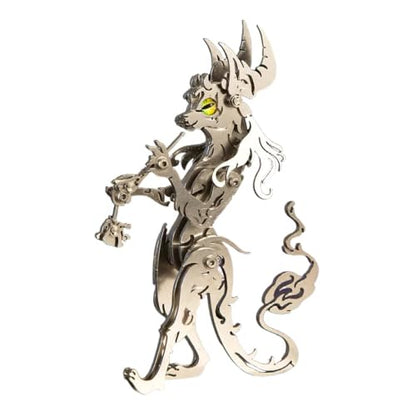 3D Metal Puzzle Pipe Elder Cat, Silver - color: Pipe Elder Cat Silver