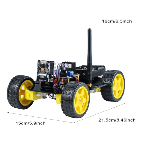 LAFVIN Camera Robot Car Kit for ESP32, WiFi Real-Time Video Streaming 4WD Smart Robot Car, L298N Motor Driver DIY STEM Programming Robot Kit with Complete Tutorial