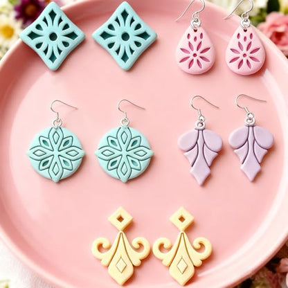 26pcs Polymer Clay Cutter Set Bohemian Earring Shape Cutters PLA Plastic Clay Tools for Jewelry Making Professional DIY Craft Kit Size 0.5-1.5 Inches - color: Bohemia