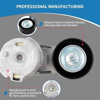 38178 Engine Belt Tensioner Serpentine Belt Drive Idler Pulley Kit - size: 90K-38178