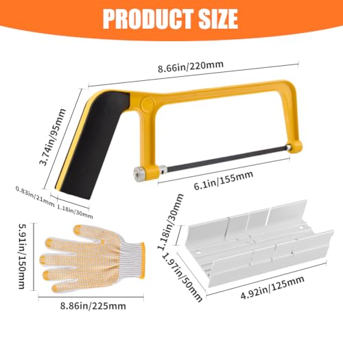 6 Inch Mini Hacksaw and Mitre Block Set - color: Yellow