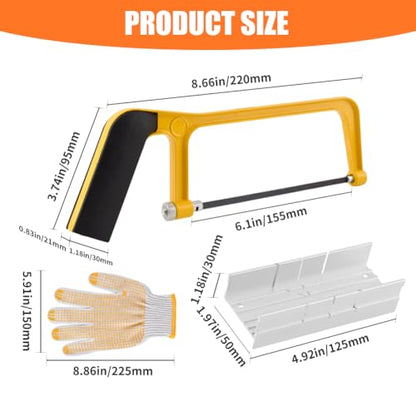 6 Inch Mini Hacksaw and Mitre Block Set - color: Yellow