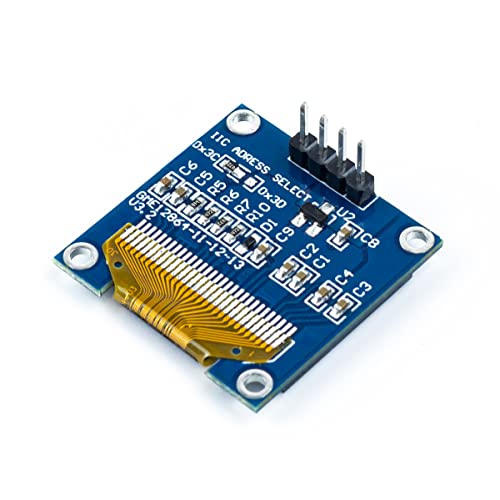Hosyond 5 Pcs 0.96 Inch OLED I2C IIC Display Module 12864 128x64 Pixel SSD1306 Mini Self-Luminous OLED Screen Board Compatible with Arduino Raspberry Pi (Blue) - color: Blue