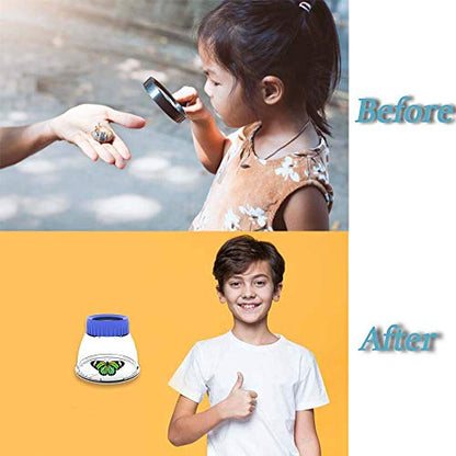 5X Magnifier Bug Viewer, Bugs Habitat Magnifying Bug Jar for Kids - color: 4pack Sky Blue