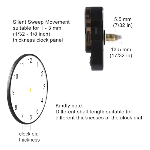 EMOON 2-Pack Quartz Clock Movement Replacement, Battery Operated Silent Clock Mechanism Kit for DIY Wall Clock Repair & Custom Clocks, Total Shaft Length 2.2*2 - size: Total Shaft Length 2.2 inches*2