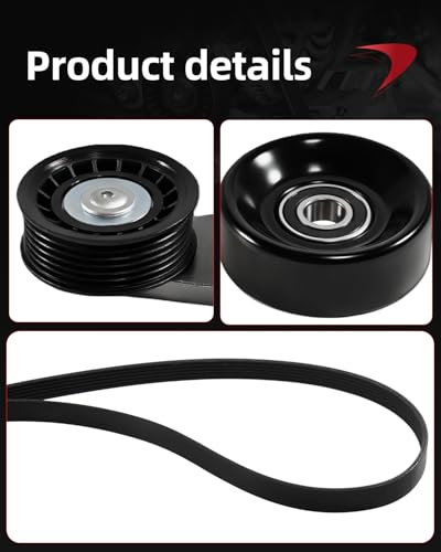 Fordnova Engine Serpentine Belt Drive Kit with Tensioner for 4.0L Ford - size: Ford 2000-2011 4.0L