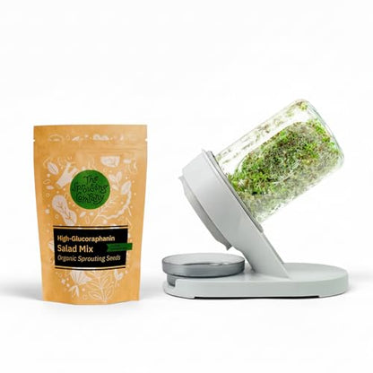 The Sprouting Company Jar Sprouting Kit with 8oz Salad Mix Sprout Seeds