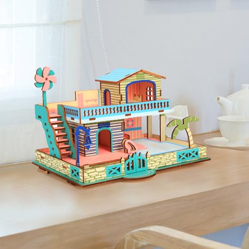3D Wooden Puzzle,57Pcs House Model for Teens & Kids 8+,Simple Packaging