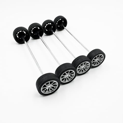 10PCS Toy Car Wheels 25mm Rubber Tire Wheels with Metal Shaft for RC Car Truck DIY Model Toy Wheel Replacement Accessories (2.5x25mm) - style: 2.5x25mm