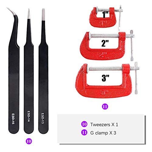 Swpeet 35Pcs Professional Compatible for Gundam Modeler Basic Tools, Tool Set Model Tools Kit Perfect Model Kit Building Beginner Hobby Model Assemble Building with Duty Plastic Container