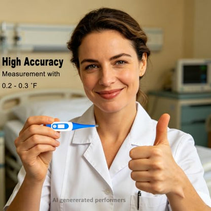 Digital Thermometer，BESTWYA Thermometer for Adult (A, Pack of 4)