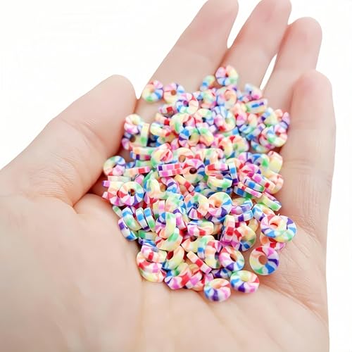 Luvhua 6mm Rainbow Polymer Clay Heishi Beads - 1150Pcs Bulk Flat Discs for Adult DIY Jewelry Making, Stackable Bracelets, Necklaces & Anklets