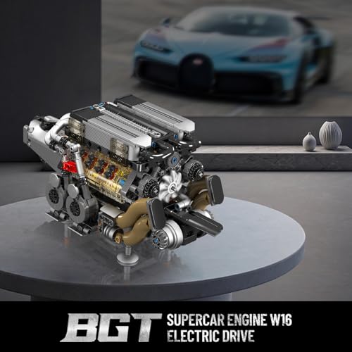 Mould King 10131 W16 Engine Building Blocks Sets, V8 Engine Model kit that Run, Build Your Own STEM Model Engine, 16-Cylinder Car Engine Building Engineering Toys(952+PCS) - style: 10131 Engine Model