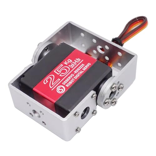 RDS3225 25KG Servo Daul Shaft U Mount RC Digtal Servo Full Metal Gear Waterproof Robotic Arm Servo Motor 180 Degree with U Mounting Bracket for DIY Car Robot - size: 25KG 180°