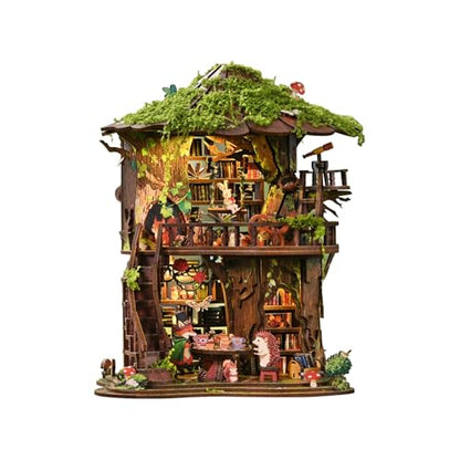 Forest Tea Book Club Book Nook Kit with LED Treehouse Library - style: Forest Tea Book Club