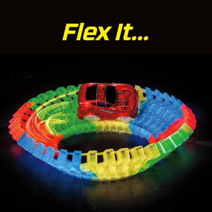 Magic Tracks Mega Set, Race Car Track Set for Kids with 2 Cars, Bendable Flexible Race Track for Kids Ages 4-8 | Playset with 2 Toy Cars & Accessories | Easy Snap Together