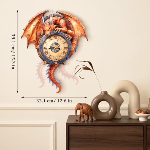 3D Wooden Puzzle for Adults - Fiery Dragon Clock - color: Fiery Dragon