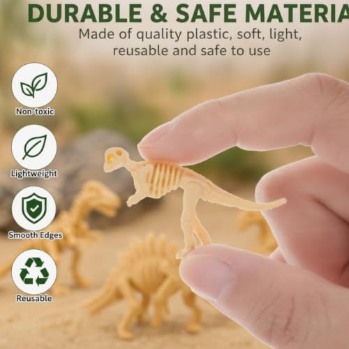 Lewtemi 240 Pcs Mini Dinosaur Skeletons for Sand Dig and Science Play