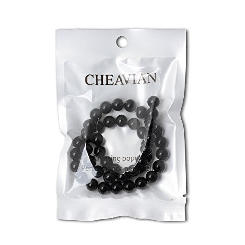 45PCS 8mm Natural Black Obsidian Gemstone Round Loose Beads Crystal Energy Stone Healing Power for DIY Jewelry Making 1 Strand 15" - color: Black Obsidian, size: 8mm