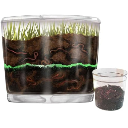 Worm Farm for Kids Kit with 20 Live Composting Worms, All-in-One Bundle - style: Farm+Live Worms