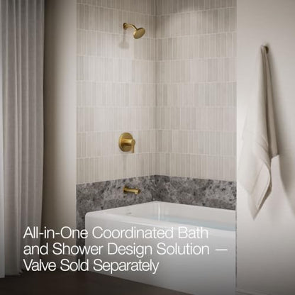 KOHLER TS35322-4G-2MB, Elate Rite-Temp Tub and Shower Trim with Single Function 1.75 GPM Showerhead, Vibrant Brushed Moderne Brass, Efficient Tub and Shower Combo, Finish - color: Vibrant Brushed Moderne Brass, size: 1.75 GPM