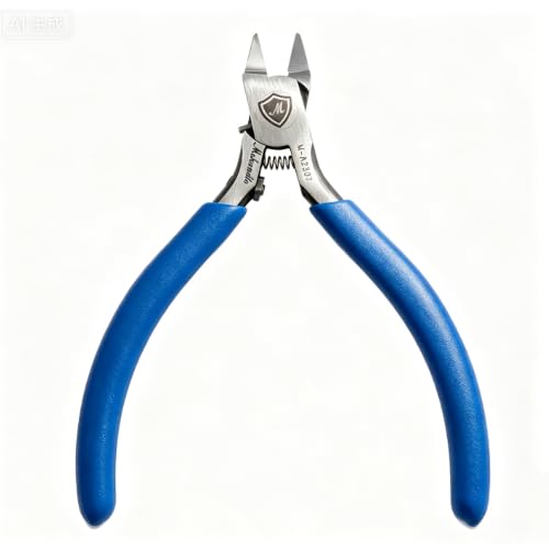 Model Nippers for Beginners, 4.5" Single Blade Flush Cutter for Gunpla Gundam, Ultra-Thin Single-Edge CR-V Steel Sprue Cutter, Non-Slip Grip Hobby Clippers for Plastic Model Kits