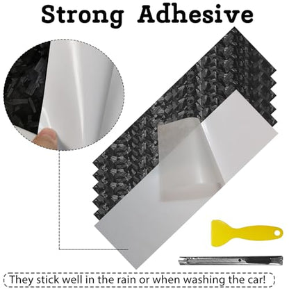 QianBao Compatible with 11.8" x 4" Chevy Bowtie Emblem Vinyl Wrap Kit - color: 6 Forged Carbon Fiber Black