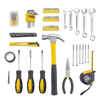 CARTMAN 148-Piece Automotive And Household Tool Set, Yellow Repair Kit Case - color: Yellow