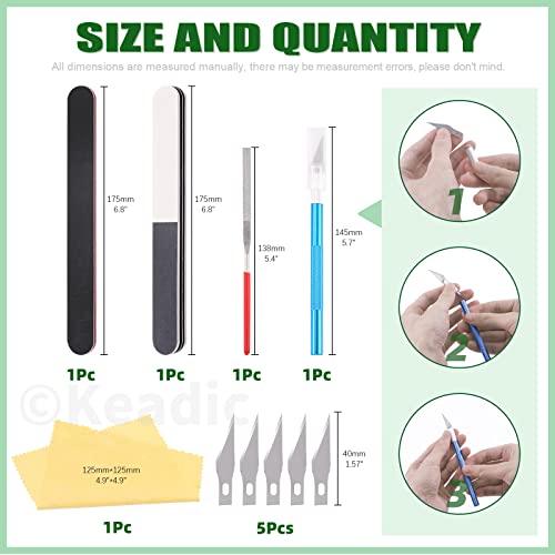 Keadic 37Pcs Model Tool Paint Kit Includes Professional Model Basic Tools, Painting Stand Base Holder and Alligator Clip Sticks Modeling Tools for Airbrush Hobby Model Building Parts Assemble