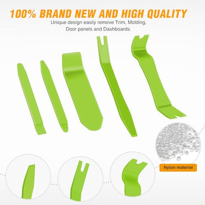 GOOACC 6PCS Auto Trim Removal Tool Kit No-Scratch - color: Green, size: 6PCS Trim Removal