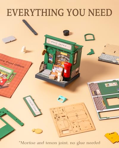 Rolife DIY Mini Building House Miniature Kit-Century Post Office, Miniature Lifestyle Mini Bookshelf Decoration, DIY Hobbies/Gifts for Craftsman (Century Post Office) - style: DS - Century Post Office