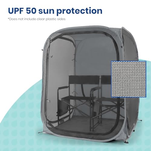 WeatherPod® MyPod™ Mesh 1-Person Pop-Up Sports Shelter - color: Silver, size: X-Large