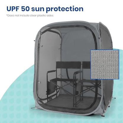 WeatherPod® MyPod™ Mesh 1-Person Pop-Up Sports Shelter - color: Silver, size: X-Large