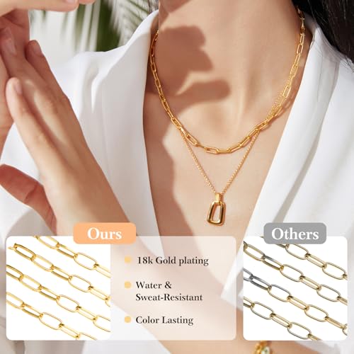 33 Ft 18k Gold Stainless Steel Paperclip Chains Roll - 3mm Width, Gold Plated Chain with Jump Rings & Lobster Clasps - color: Gold 18k 33 Feet 1 Roll 3mm