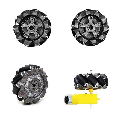 DIY Mecanum Wheel Car Kit with Metal Chassis and TT Motor Smart Robot 4WD Omnidirectional Car Programming Kit with Speed Encoder for Arduino/Microbit/Raspberry Pi for Adult Age 15+(Unassembled)