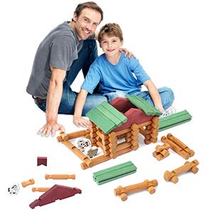 Wondertoys 170 Pieces Wood Logs Set Ages 3+, Classic Building Log Toys for Boy, Creative Construction Engineering Educational Gifts - style: 170 PCS
