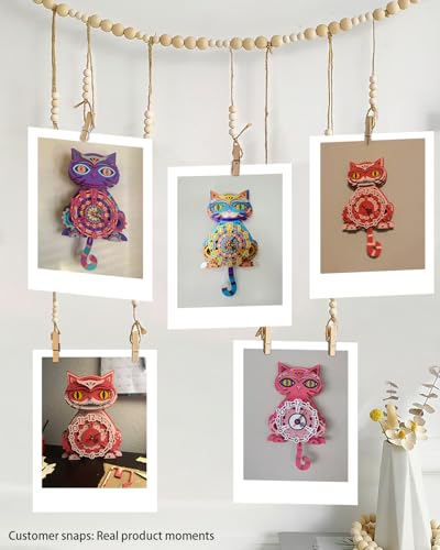 3D Puzzles for Adults Model kit Cat Clock Kids Wooden Desk Clock Decor for Birthday Gift/Christmas Day - style: Desk Clock Puzzle