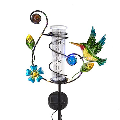 Stargarden Hummingbird Rain Gauge Outdoor Solar LED Lights Rain Gauge - color: Hummingbird-A