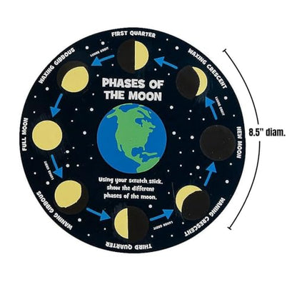 Fun Express Magic Scratch Moon Phases – Educational Scratch Art for Kids STEM Learning Activity Engaging Science Craft – Perfect for Classroom Home or School Projects – 12 Pieces