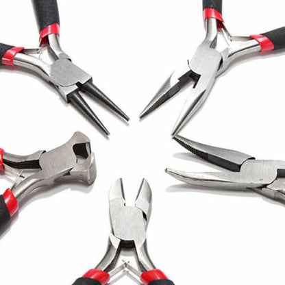 Professional Jewelry Pliers Set 5-Piece Mini Pliers Kit for Wire Wrapping DIY Crafts Ergonomic Jewelry Making Tools with Nylon Jaw Precision Crafting Supplies for Beginners & Experts