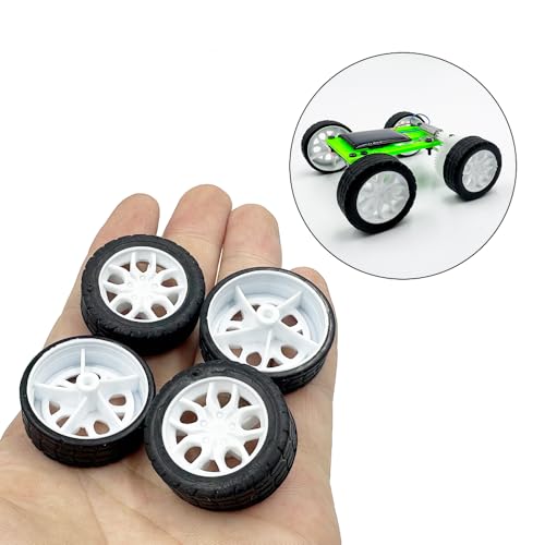 10PCS Toy Car Wheels 30mm Rubber Tire with 5PCS Shaft Round Axles for for DIY Model Toy RC Car Accessories (2X30MM) - style: 2X30MM